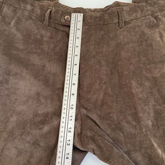 Peter Millar Mens Size 40 x 35 Brown Corduroy Pants Flat Front Straight Leg - Picture 7 of 7